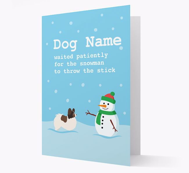 '{dogsName} and Snowman' - Personalised {breedFullName} Christmas Card